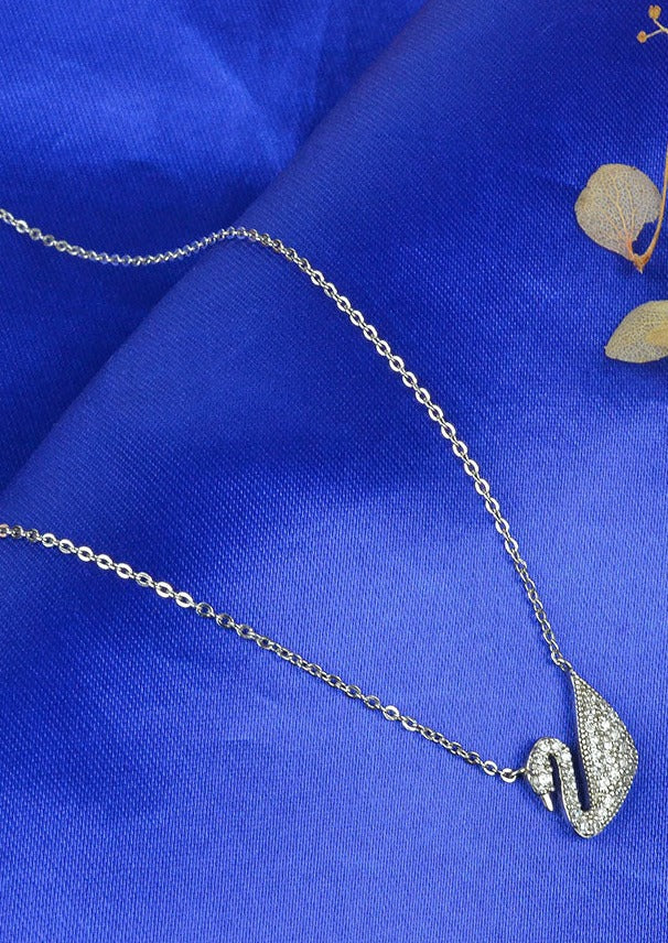 925 Sterling Silver Swan Necklace with Chain