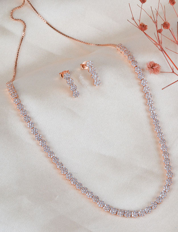 925 Sterling RoseGold Eternal Elegance Necklace Set