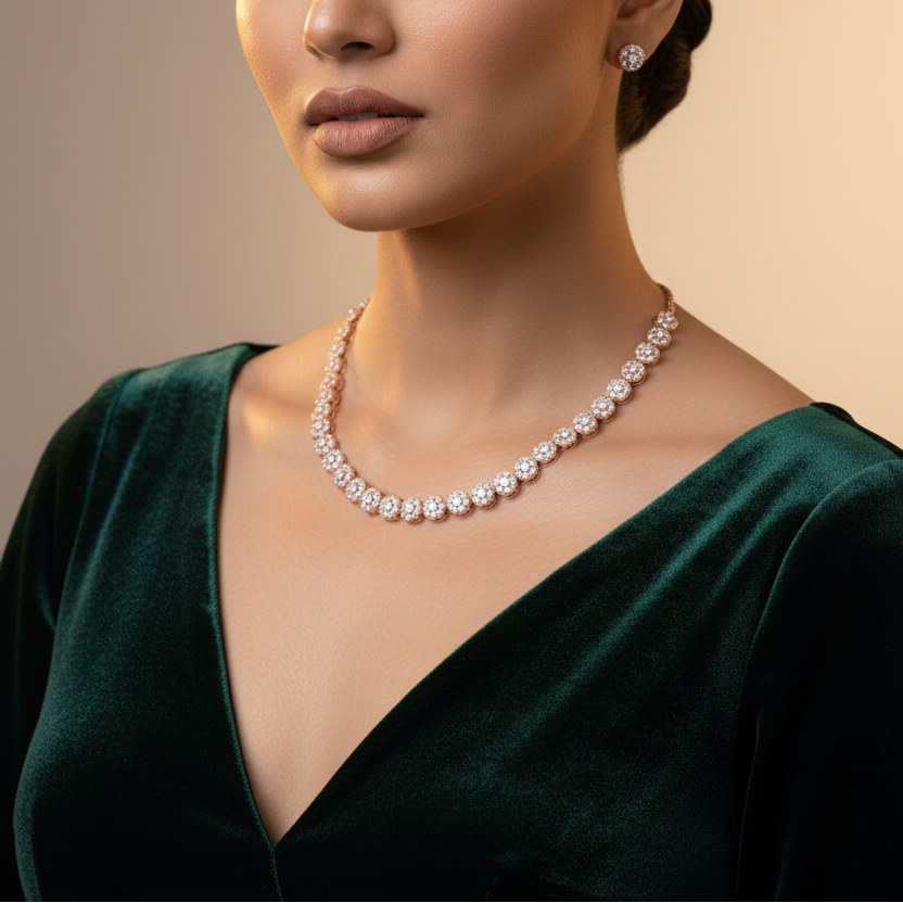 925 Sterling Dazzling Allure Necklace Set