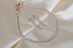 925 Sterling Rose Gold Celestial Necklace Set