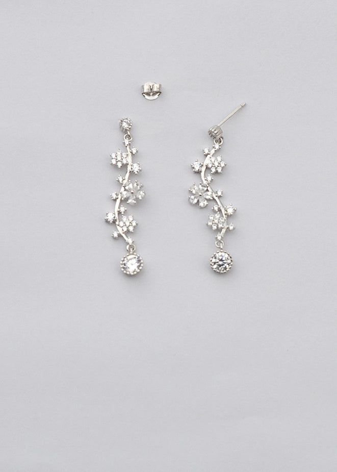 Silver Floral Fusion Danglers