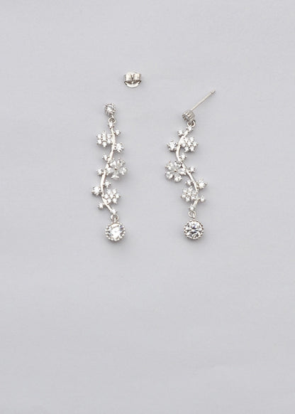 Silver Floral Fusion Danglers