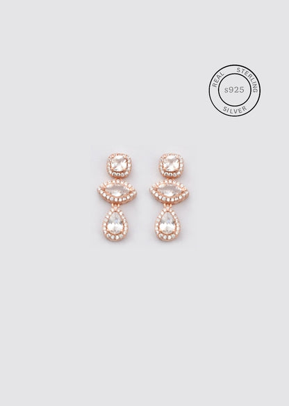 Rosegold Zircon Drop Danglers