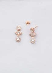 Rosegold Zircon Drop Danglers