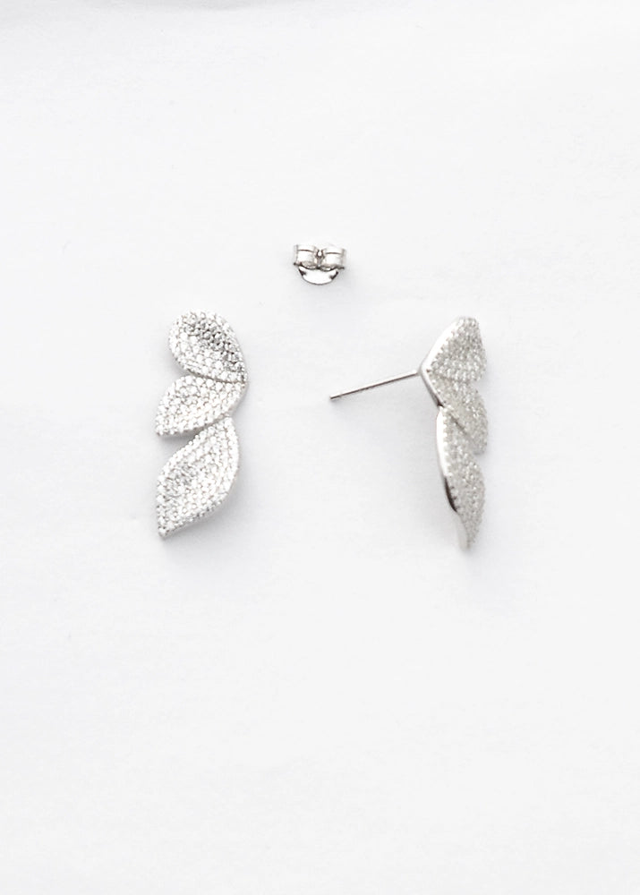 Silver Floral Petals Studs