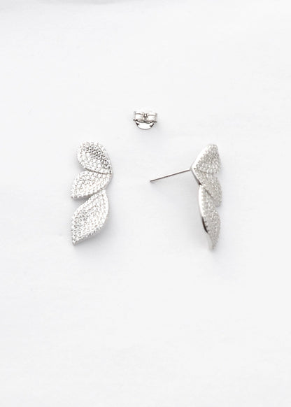 Silver Floral Petals Studs