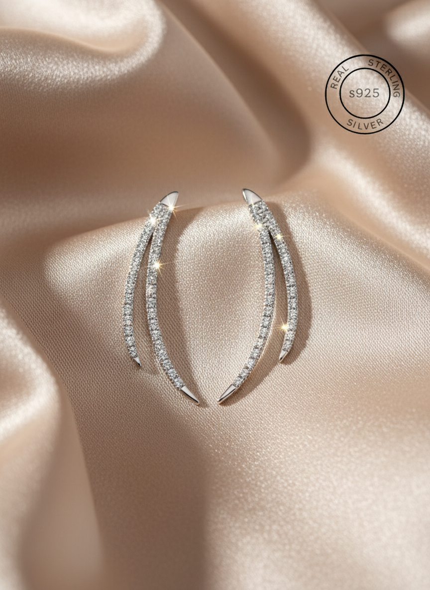 Silver Dazzling Zircon studs