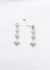 Silver Mauve Star Danglers