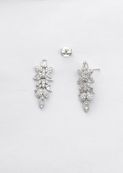 Silver CZ Zircon Fusion Danglers