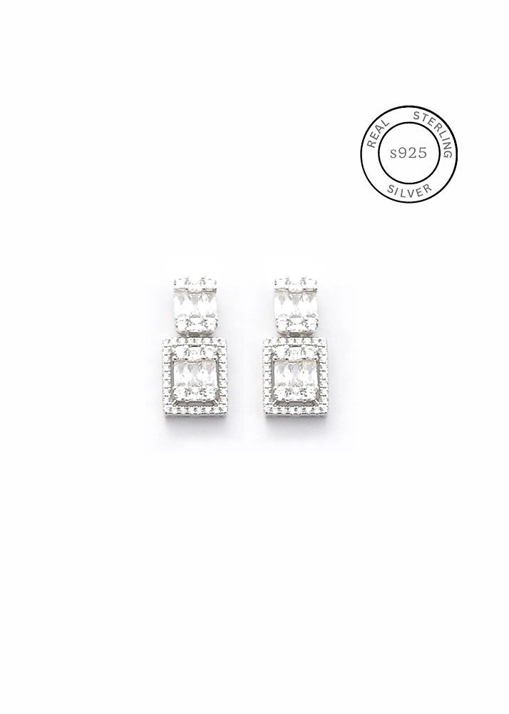 Silver Dazzling Zircon studs