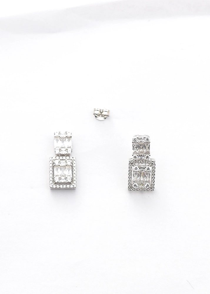 Silver Dazzling Zircon studs