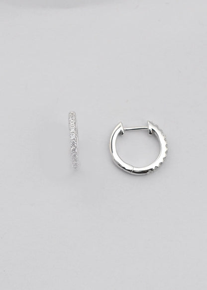 Silver Zircon Bali hoops