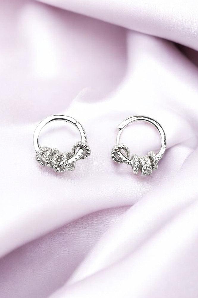 Silver Charm Bali hoops