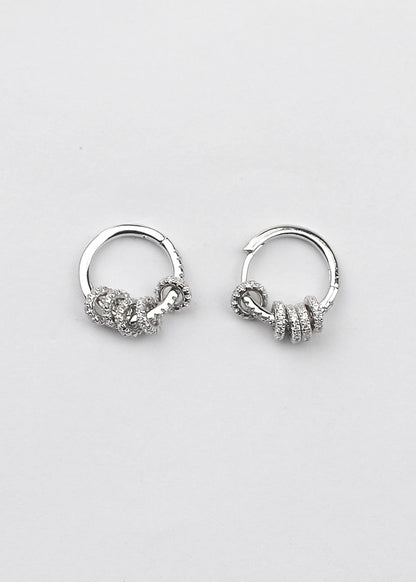 Silver Charm Bali hoops