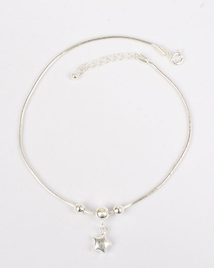 925 Sterling Starlit Silver Anklets(pair)