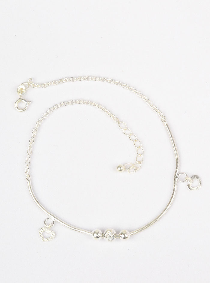 925 Sterling Silver Love's embrace Anklets(pair)