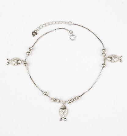 925 Sterling Silver Shoal Anklets(pair)