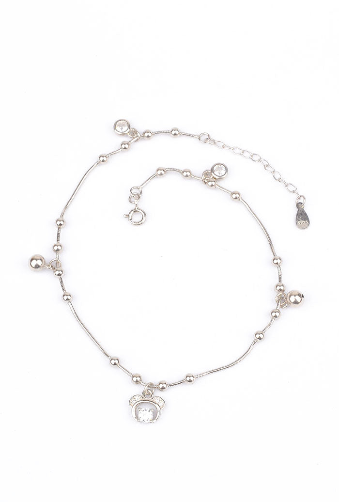 925 Sterling Silver Swirl Anklets(pair)