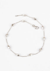 925 Sterling Silver Beaded Anklets(pair)