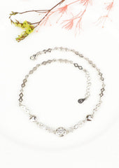 925 Sterling Silver Sparkling Anklets(pair)