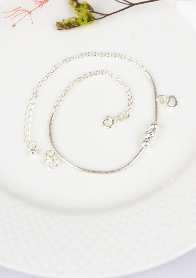 925 Sterling Silver Love's embrace Anklets(pair)