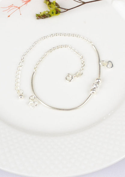 925 Sterling Silver Love's embrace Anklets(pair)