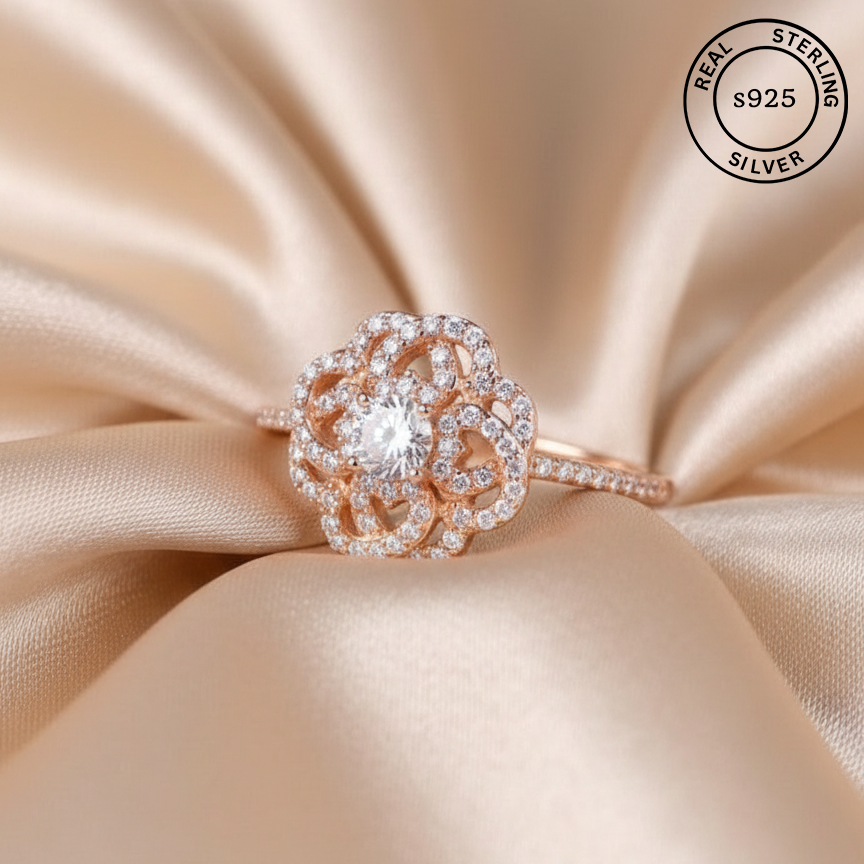 925 Sterling Rosegold Nature Desire Ring