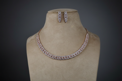 925 Sterling RoseGold Queens Necklace Set