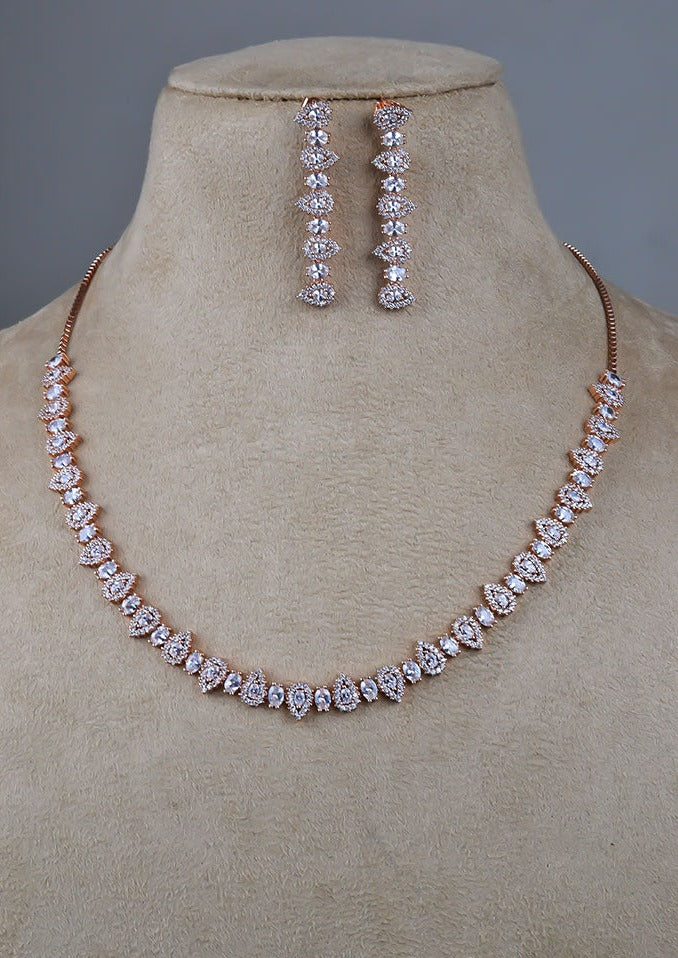 925 Sterling Rose Gold Celestial Necklace Set