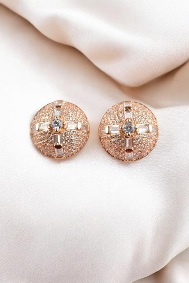 Splendor 925 Sterling Silver Ear Studs - RoseGold