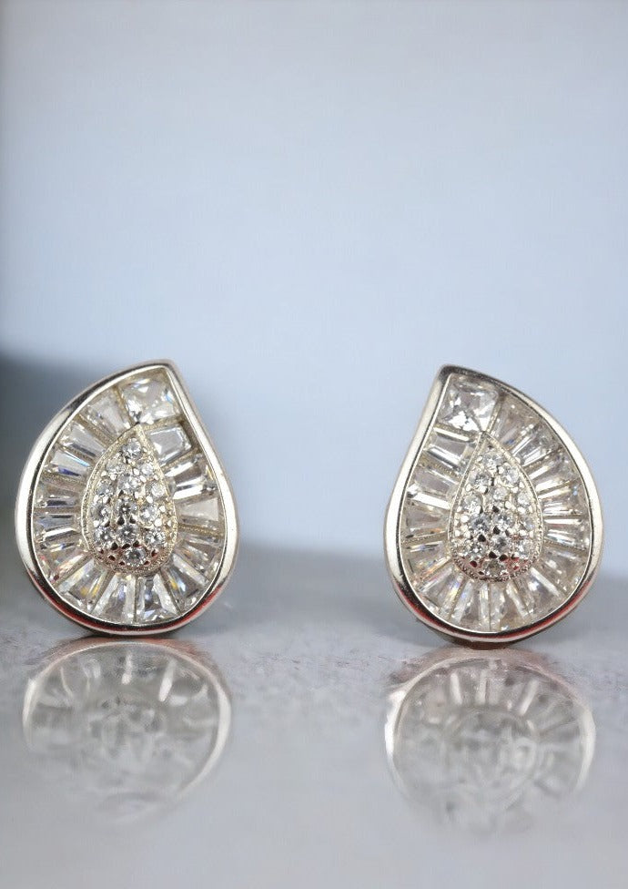 Radiant Raindrop 925 Sterling Silver Studs