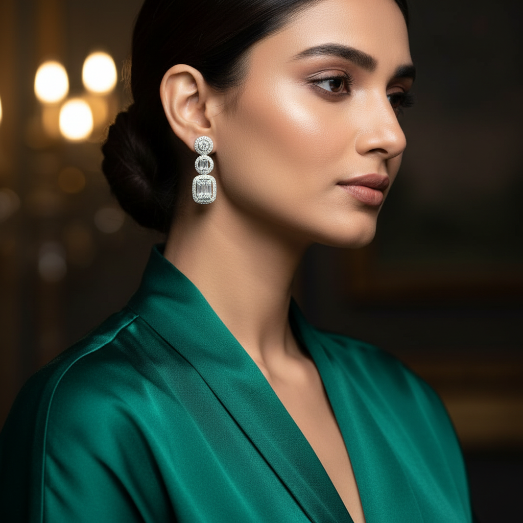 Sparkling Elegance 925 Sterling Silver Ear Studs