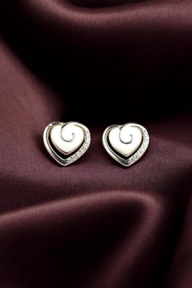 925 Sterling Silver Heart Earring