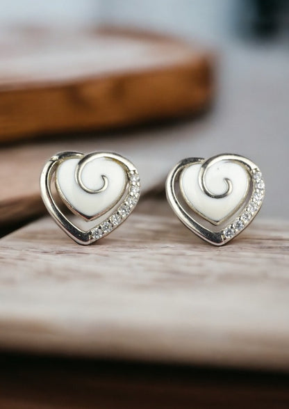 925 Sterling Silver Heart Earring