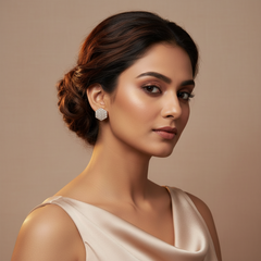 Enchanted Rose Hexagems 925 Sterling Silver Studs(Rosegold)