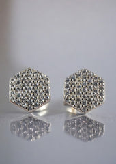 Enchanted Hexagems 925 Sterling Silver Studs (Silver)