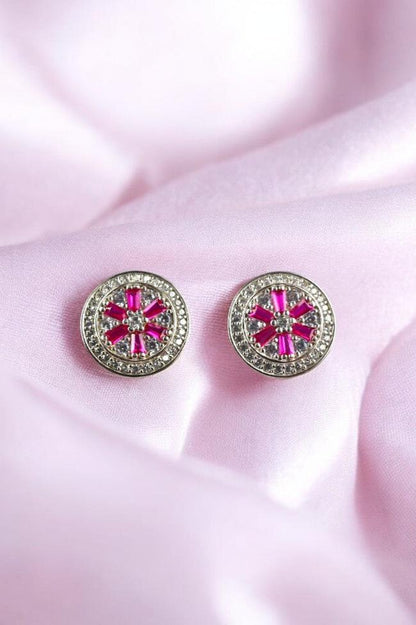 925 Sterling Silver Pink Zircon Studs