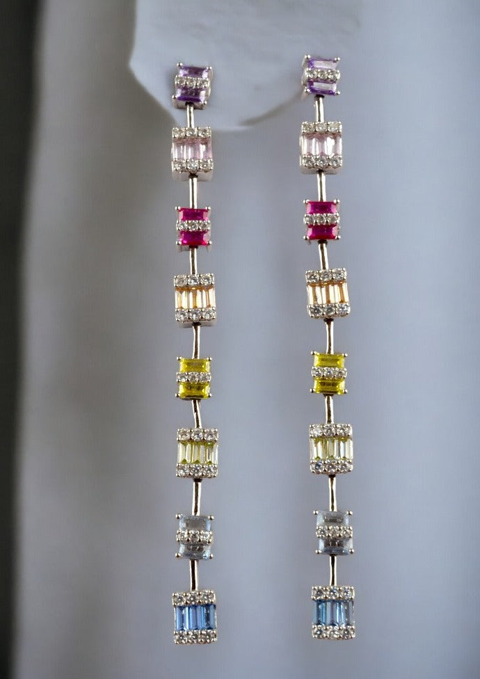 925 Sterling Silver Rainbow Earring