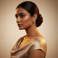 925 Sterling Silver Emerald Green Zircon Studs