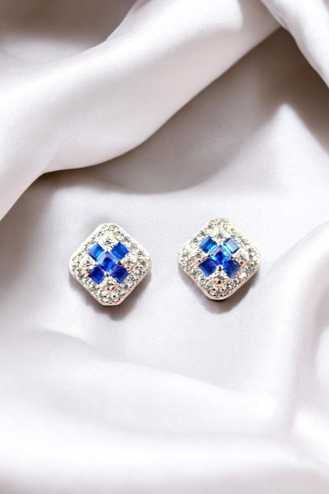 925 Sterling Sapphire Blue Studs