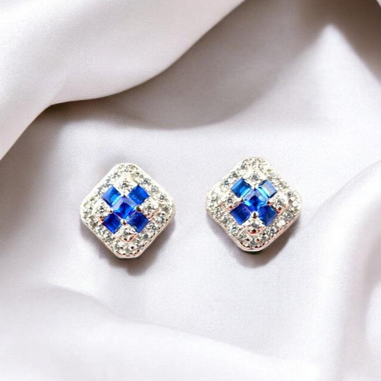 925 Sterling Sapphire Blue Studs