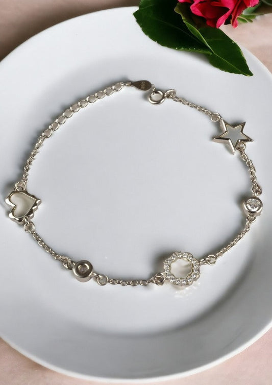 925 Sterling Silver Charm Star Bracelet