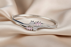 925 Sterling Silver Princess Mauve Kada Bracelet
