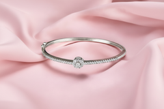 925 Sterling Silver Zircon Kada Bracelet