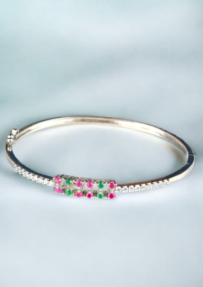 925 Sterling Silver Multicolor Kada Bracelet