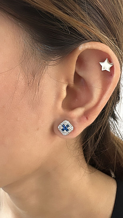 925 Sterling Sapphire Blue Studs