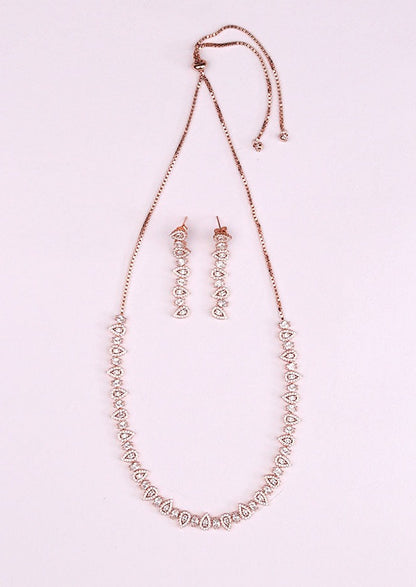 925 Sterling Rose Gold Celestial Necklace Set