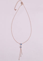 925 Sterling Rose Gold Evil Eye Necklace