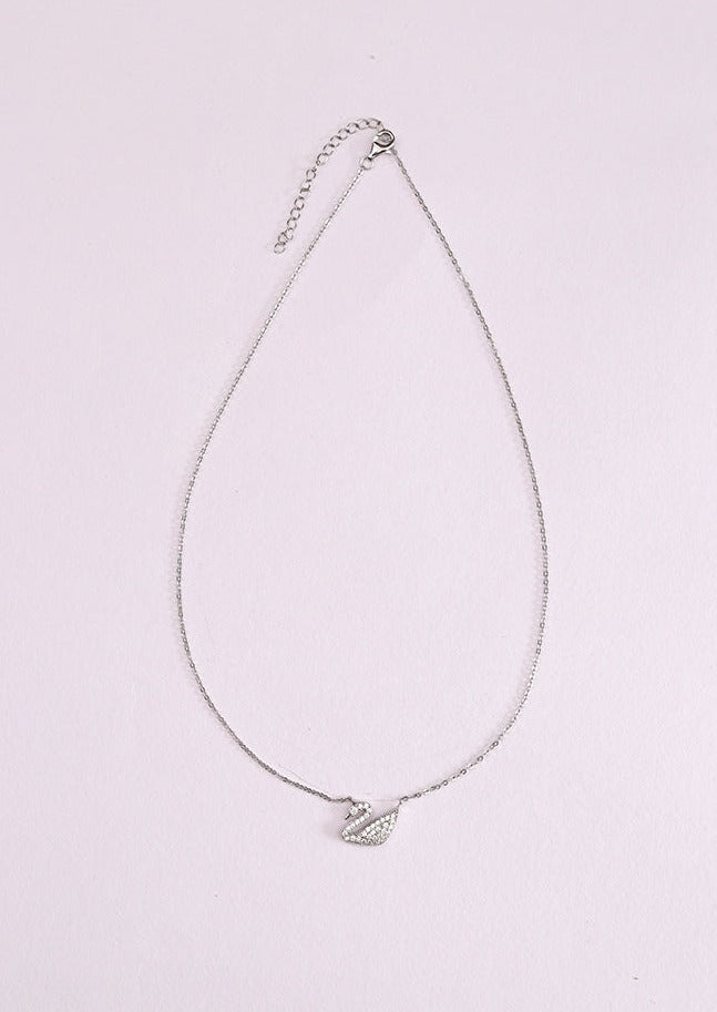 925 Sterling Silver Swan Necklace with Chain