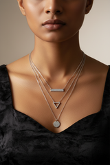 925 Sterling Triple layered TriGeo Necklace